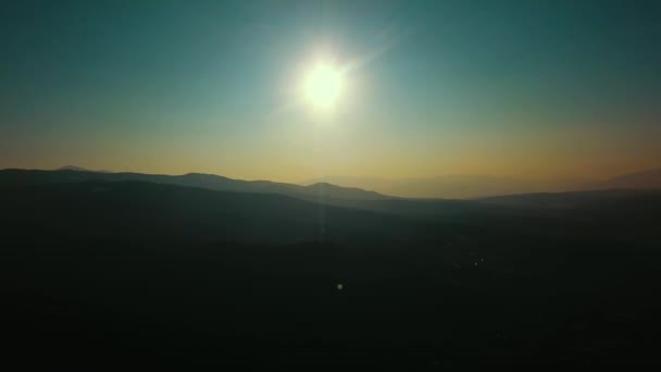 Montagne Altipiani Tramonto Fotografia Aerea Video — Video Stock