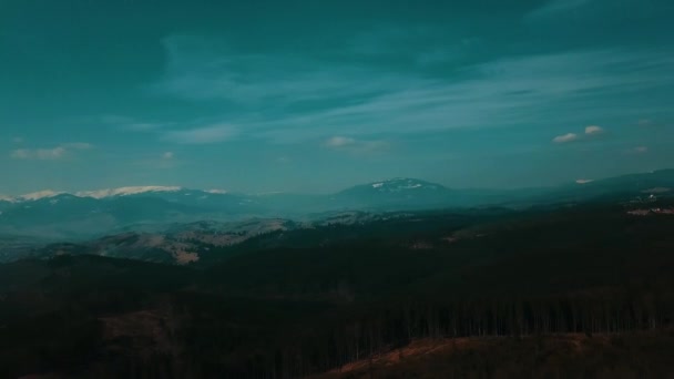 Cárpatos Montanhas Planaltos Floresta Vale Aro Vídeo — Vídeo de Stock