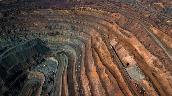 Vista Aérea Minería Mineral Hierro Panorama Una Mina Cielo Abierto —  Fotos de Stock