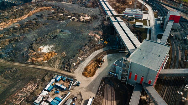 Planta Metalúrgica Minería Procesamiento Vista Aérea Fábrica —  Fotos de Stock