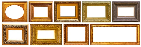 Set Frame Frames Picture Gold Silver Tree — 스톡 사진