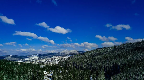 Carpates Hiver Neige Photographie Aérienne — Photo