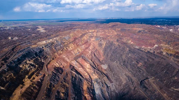 Huge Iron Ore Quarry Opencast Mining Iron Ore Opencast Mining — Stock Photo, Image