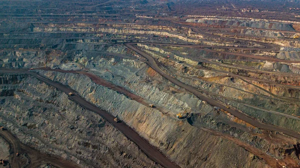 Open Cast Mine Quarry Using Open Pit Mining Ore Type — Stock Photo, Image