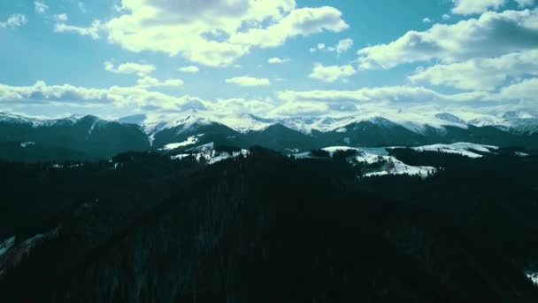 Karla Kaplı Dağların Tepesindeki Karpatya Sıradağları Karla Kaplı Karla Kaplı — Stok video