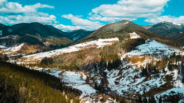 Karpatlar Dağ Manzarası Kış Havası Manzarası Çok Güzel — Stok fotoğraf