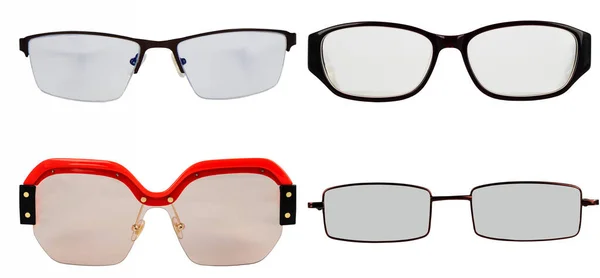 Sada Módních Brýlí Oděv Snímky Brýlí — Stock fotografie