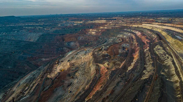 Una Cantera Minas Cielo Abierto Utilizando Una Minería Cielo Abierto — Foto de Stock