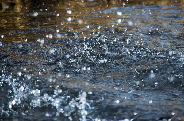 The air drops of water in motion river