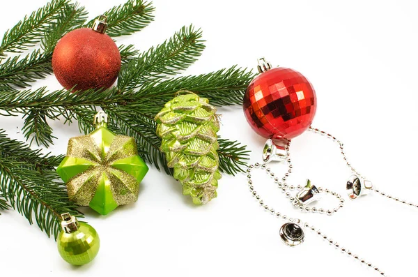 Noel oyuncaklar ve Noel ağacı dalı 