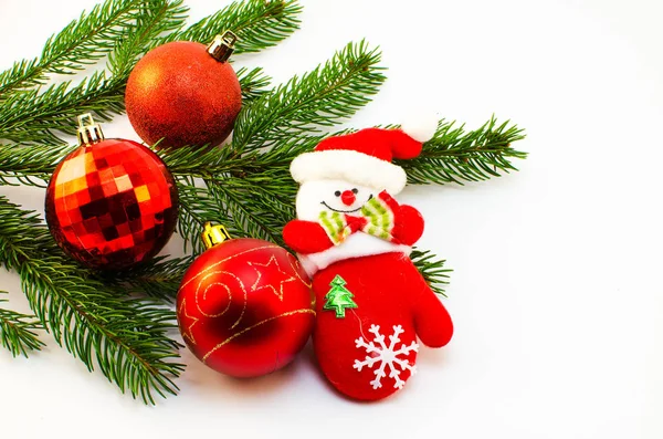Noel oyuncaklar ve Noel ağacı dalı 