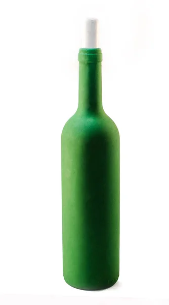 Een Groene Fles Een Beperkte Achtergrond Voor Decoupage — Stockfoto