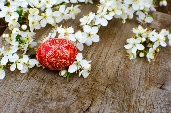イースターのために イースターの卵でお祝いのテーブルを飾ることはウクライナの伝統です — ストック写真