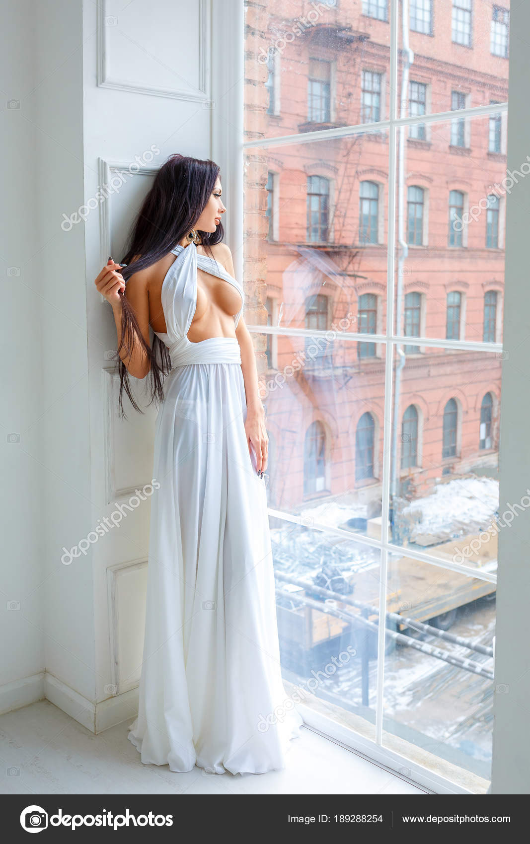 beautiful girl white dress