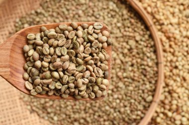 tahta kaşık kahve fasulye 