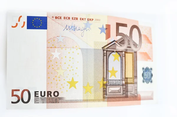Cinquante euro isolé sur fond blanc — Photo