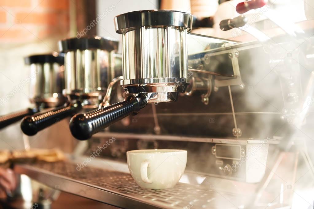 coffee machine preparing cup 