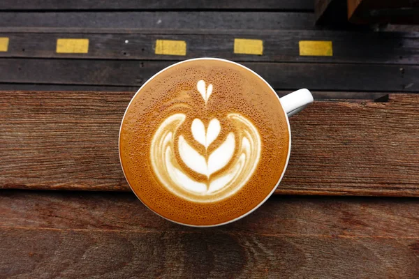 Tasse de café latte art — Photo