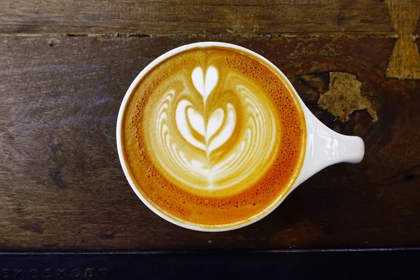 Latte art koffie — Stockfoto