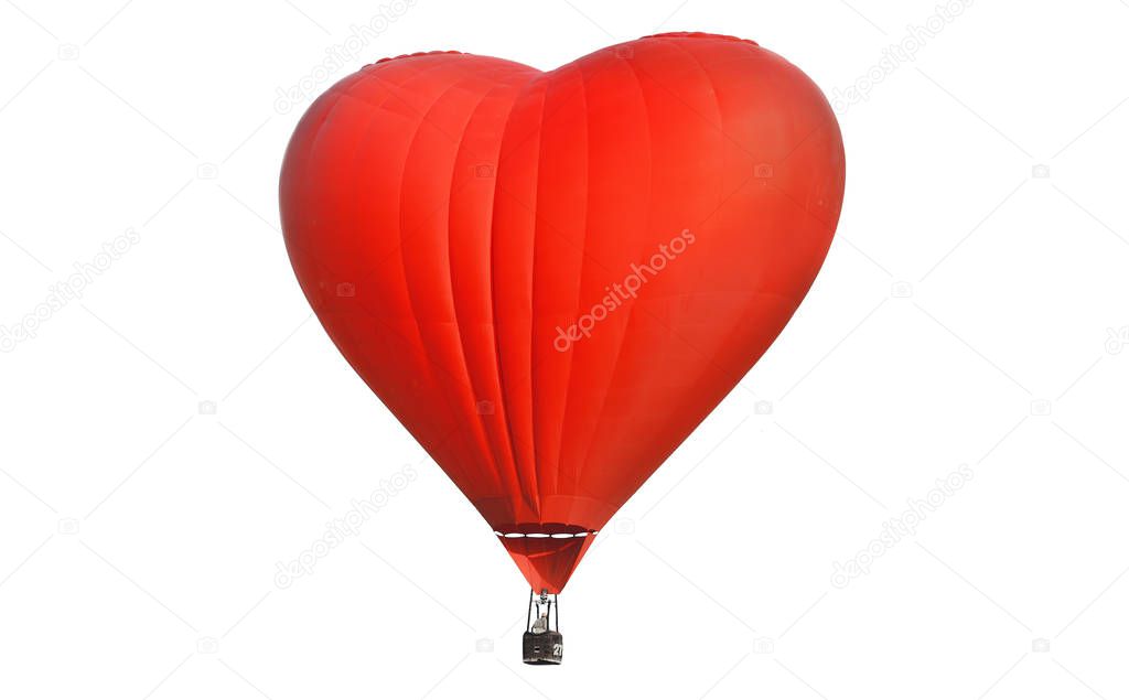 Red balloon in the shape of a heart
