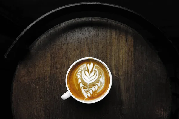 Latte sanat için arka plan kahve fincan — Stok fotoğraf