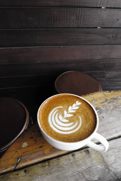 Tasse Latte Art Kaffee — Stockfoto