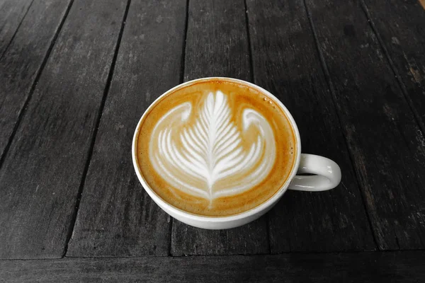 Tasse Latte Art Kaffee — Stockfoto