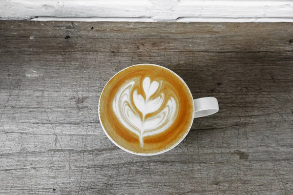 Kopp latte art kaffe — Stockfoto