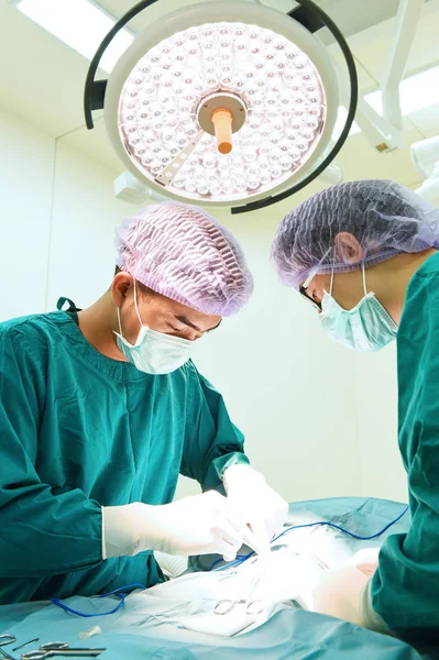 Dois cirurgiões veterinários na sala de operações — Fotografia de Stock