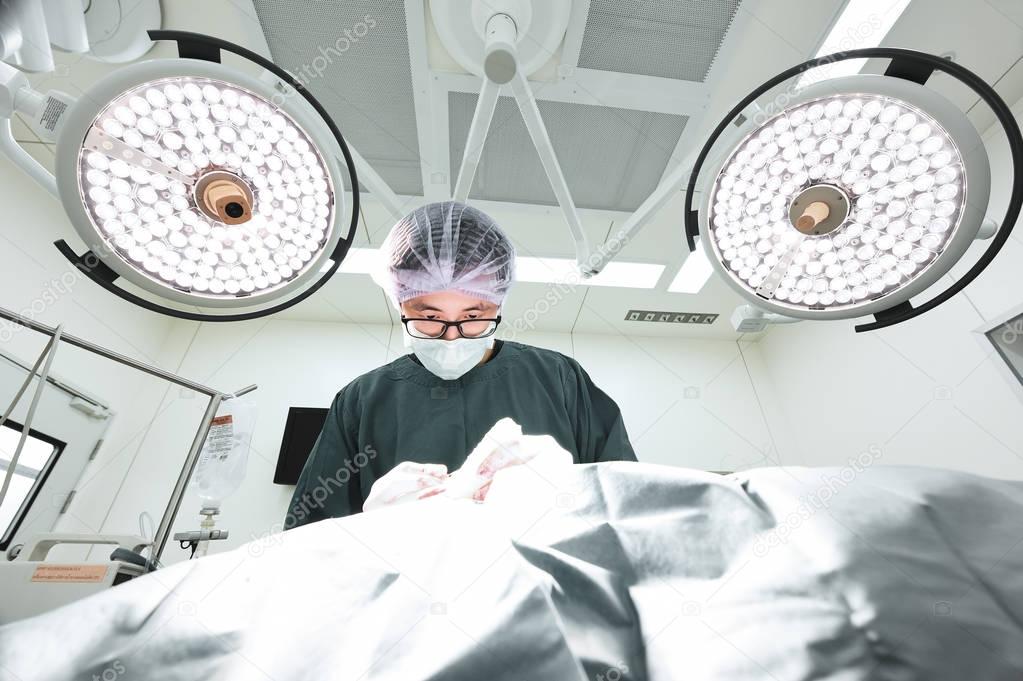 veterinarian surgeons in operating room 