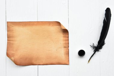 Geçiş yumuşatma ve mürekkep ile eski kağıt