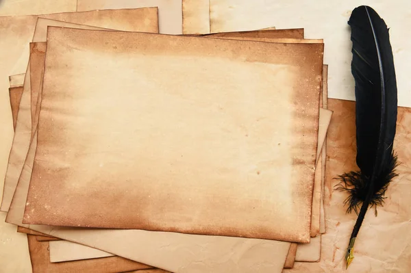 Stary papier i pióro — Zdjęcie stockowe