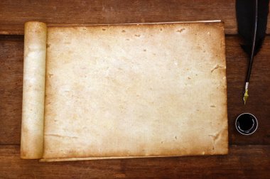 Geçiş yumuşatma ve mürekkep ile eski kağıt 