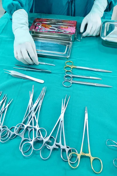 Detail shot of steralized surgery instruments — Stock Photo, Image