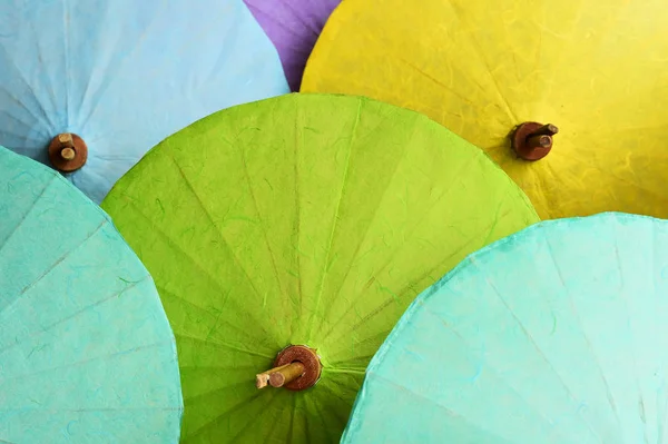 Thai Northern Umbrellas Handmade Background — Stock Photo, Image