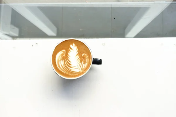 Secangkir Kopi Latte Art Untuk Latar Belakang — Stok Foto