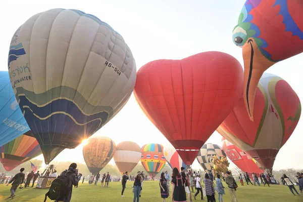 Chiang Rai Thajsko Únor 2018 Singha Park Mezinárodní Balloon Fiesta — Stock fotografie