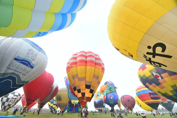 Chiang Rai Thaïlande Février 2018 Singha Park International Balloon Fiesta — Photo