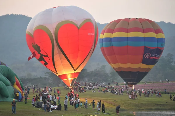 Chiang Rai Fevereiro Tailândia 2018 Singha Park International Balloon Fiesta — Fotografia de Stock