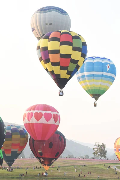 Chiang Rai Thailand February 2018 Singha Park International Balloon Fiesta — стоковое фото