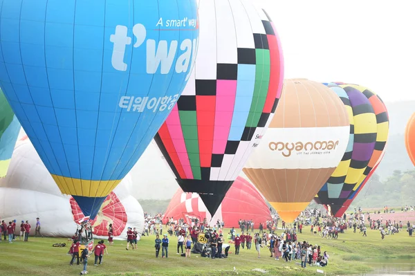 Chiang Rai Tailandia Febrero 2018 Singha Park International Balloon Fiesta — Foto de Stock