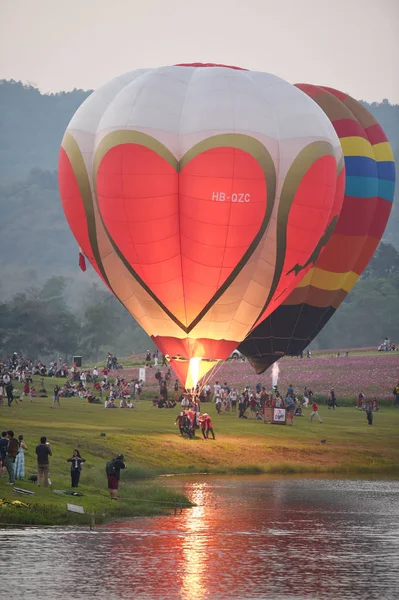 Chiang Rai Tailandia Febrero 2018 Singha Park International Balloon Fiesta —  Fotos de Stock