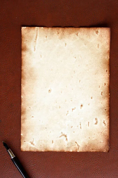 Παλιό Χαρτί Καφέ Ξύλο Υφή Και Στυλό Για Φόντο — Φωτογραφία Αρχείου