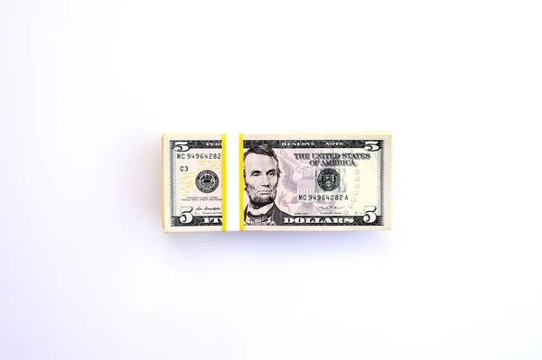 Close Banknote Isolated White Background Stock Picture