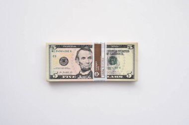 Beyaz arkaplanda izole edilmiş banknotun kapatılması