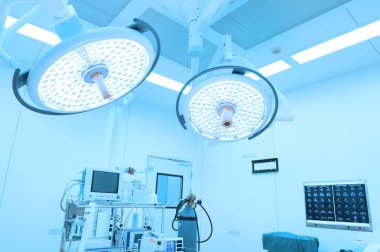 ekipman ve modern işletim odada tıbbi cihazlar aydınlatma sanat ile almak ve filtre mavi