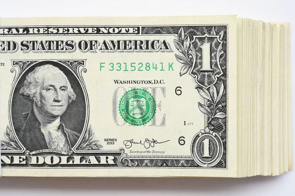 Крупным Планом Банкноты Белом Фоне — стоковое фото