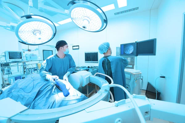 Two Veterinarian Surgery Operation Room Take Art Lighting Blue Filter — Stock Photo, Image