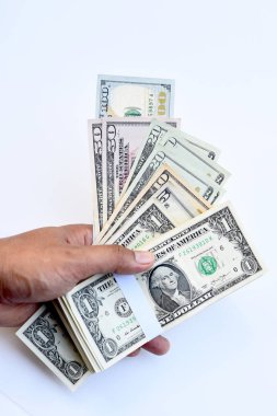 Arka plan için elinizdeki banknotu kapatın