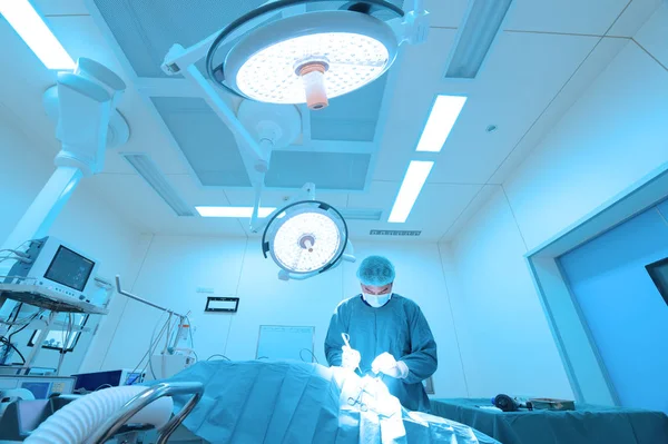 Κτηνίατρος Χειρουργική Επέμβαση Λειτουργία Δωμάτιο Τέχνη Φωτισμού Και Μπλε Φίλτρο — Φωτογραφία Αρχείου